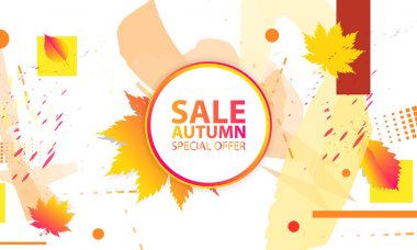 Sonbahar Arka Plan soyut renk Orange Sale Final. Sonbahar yaprakları Vektör