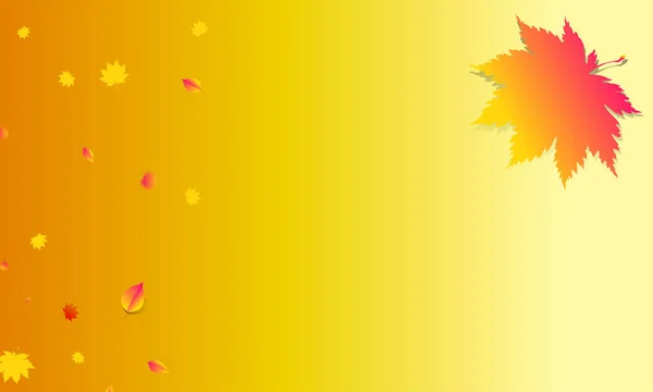 Template Autumn Background Orange Yellow Banner — Stock Vector