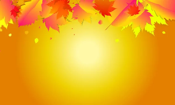 Sjabloon Herfst Achtergrond Oranje Geel Banner — Stockvector