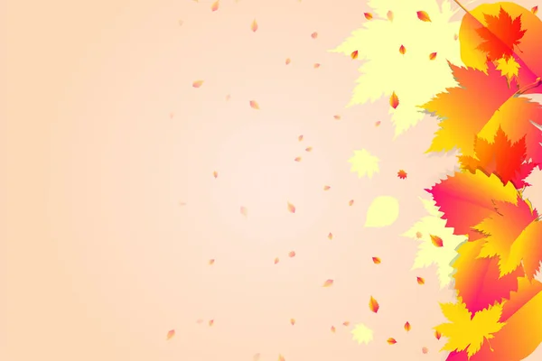 秋叶柔和粉红色背景景观背景 — 图库矢量图片