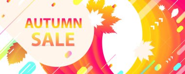 Satış sonbahar arka planlar renkli 3d tatil vektör İllüstrasyon grafik tasarım posteri