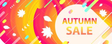 Satış sonbahar arka planlar renkli 3d tatil vektör İllüstrasyon grafik tasarım posteri