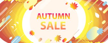 Satış sonbahar arka planlar renkli 3d tatil vektör İllüstrasyon grafik tasarım posteri