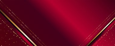 Koyu kırmızı ve altın soyut arka plan lüks altın çizgi şablonu prim vektör 