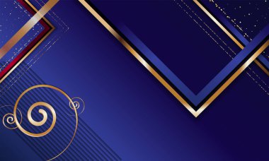 Altın arka plan illüstrasyon koyu mavi lüks vektör şablon
