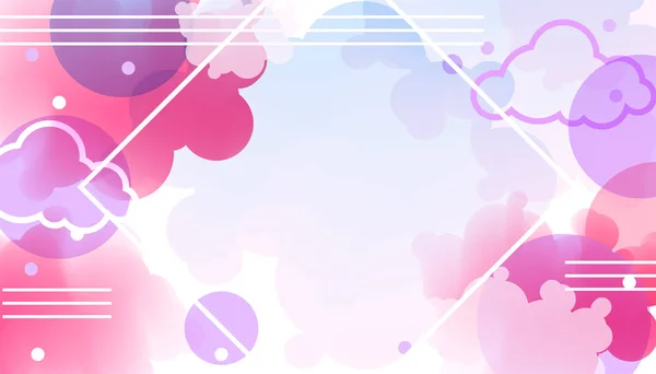 Pastell Zarte Rosa Wolken Hintergrund Auf Zeit Urlaub Vektor Illustration — Stockvektor