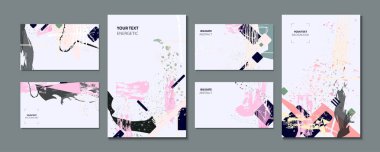 Zarif yaratıcı kart şablonları ayarlanır. Altın soyutlama arka plan çizgisi renk ile romantik davetiyeler Koleksiyonu