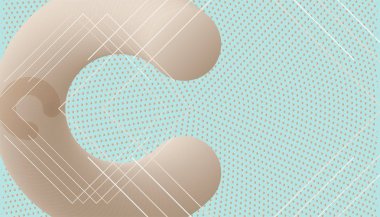 Ağartılmış Aqua ve Hint Nane renkleri afiş geometrik soyut arka plan fütüristik elemanları