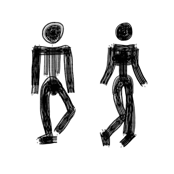 Zeichnung für das Tablet auf der Toilette weibliche Männchen — Stockfoto