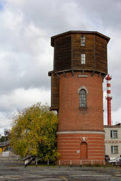 Torre Água Estação Ferroviária Torre Água Tijolo Estação Ferroviária Shadrinsk — Fotografia de Stock