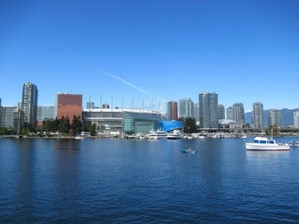 Place Stadion Meeresbucht Häuser Und Boote Vancouver Sommer — Stockfoto
