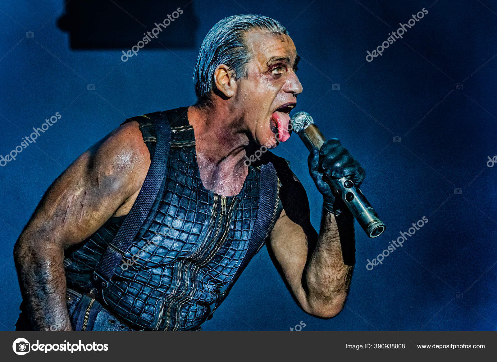 Rammstein Выступают Сцене Время Музыкального Фестиваля – Стоковое.