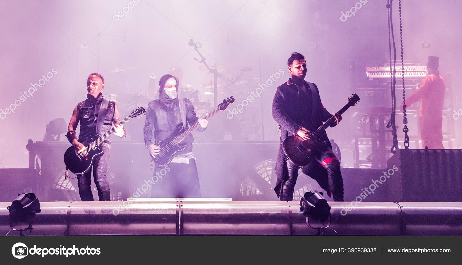 Rammstein Выступают Сцене Время Музыкального Фестиваля – Стоковое.