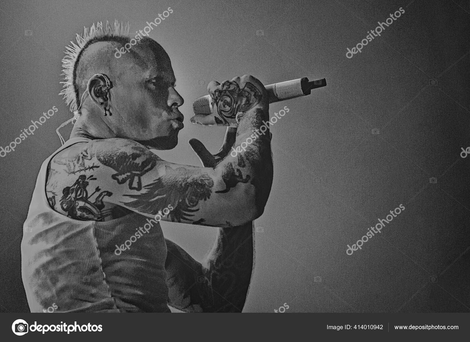 Prodigy Выступают Сцене Время Музыкального Фестиваля – Стоковое.