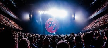 Foo Fighters performing on stage during  music festival