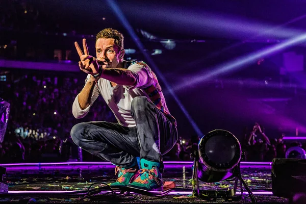 Coldplay Actuando Escenario Durante Festival Música — Foto de Stock