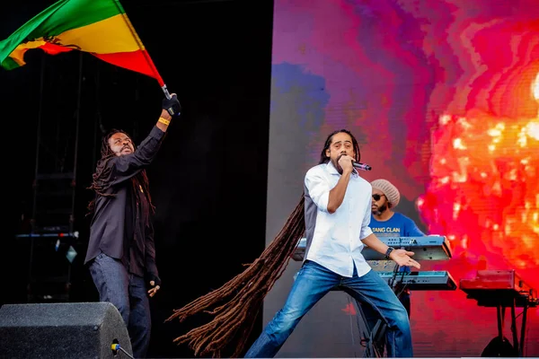 Damian Marley Esibendosi Sul Palco Durante Festival Musicale — Foto Stock