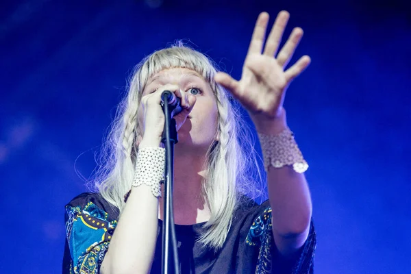 Aurora Treedt Tijdens Muziekfestival — Stockfoto