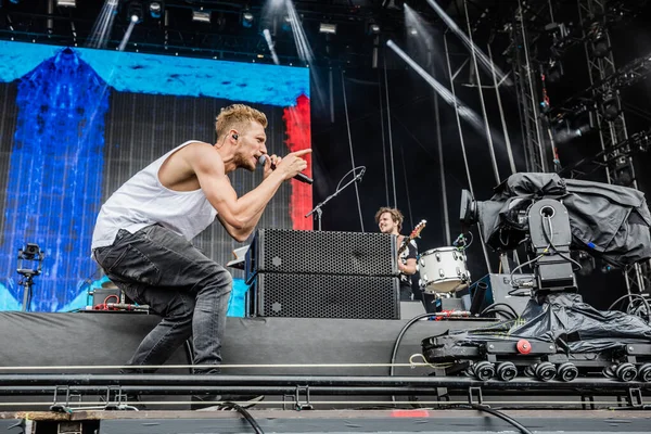 Šéfkuchař Speciální Vystoupení Pódiu Během Hudebního Festivalu — Stock fotografie