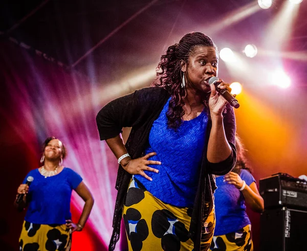 Jones Family Performing Stage Music Festival — Stock Photo, Image