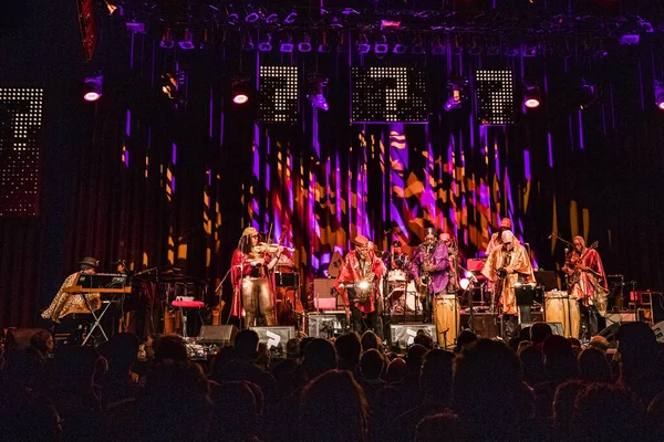 Sun-Ra-Arkestra performing on stage during  music festival