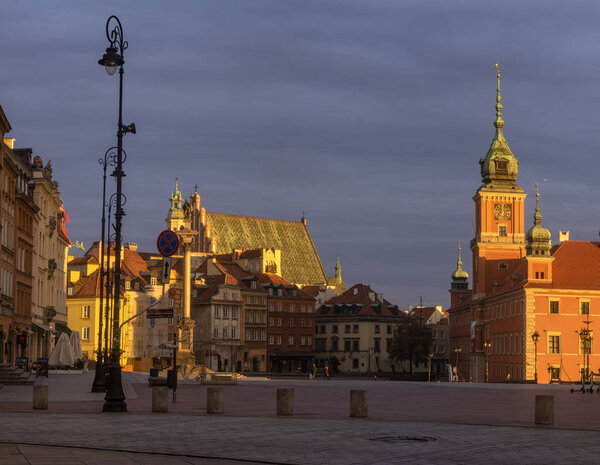 Royal Castle at sunrise, Warsaw, Poland