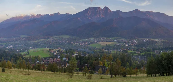 Panorama Van Tatra Bergen Het Resort Zakopane Herfst Polen — Stockfoto