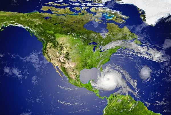 Uragano Tropicale Avvicinamento Agli Stati Uniti Elementi Questa Immagine Sono — Foto Stock