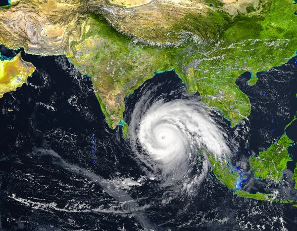 热带飓风穿过印度洋 这张图片的元素是由美国宇航局提供的 — 图库照片