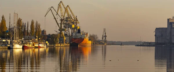 Cantiere Navale Riparazione Banchina Szczecin Polonia — Foto Stock