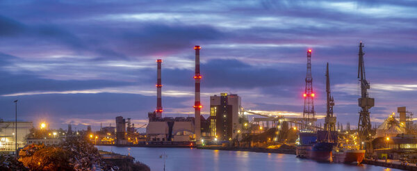 Industrial areas, port, power plant, shipyard and scrap processing-Szczcecin,Poland