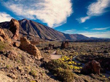 Dağları, Teide Milli Parkı, Tenerife, İspanya'nın doğal görünümü