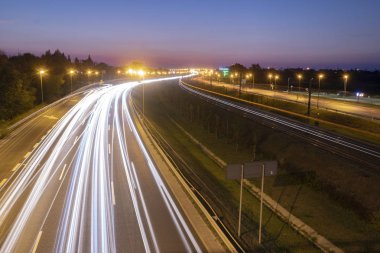  otoyol otoyol gece, uzun pozlama ışık yollar