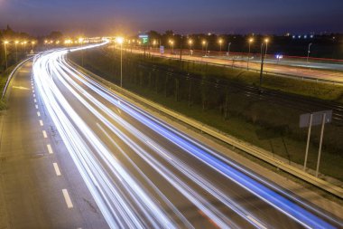  otoyol otoyol gece, uzun pozlama ışık yollar