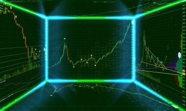 Mum çubuk grafik grafik dijital bilgi ekranı ile ticaret borsa yatırım