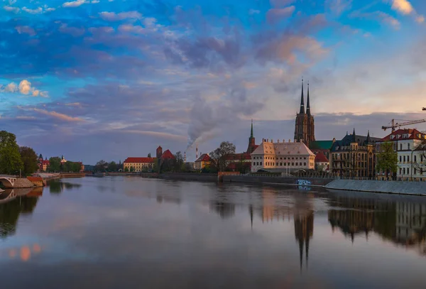 Noc panorama starego miasta w Szczecinie (Stettin) miasto, Polska — Zdjęcie stockowe