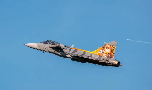 Ostrawa Czechy Wrzesień 2018 Szwedzkie Siły Powietrzne Podczas Dynamicznego Treningu — Zdjęcie stockowe