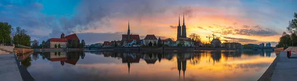 Panorama Parte Histórica Cidade Velha Wroclaw Polônia — Fotografia de Stock