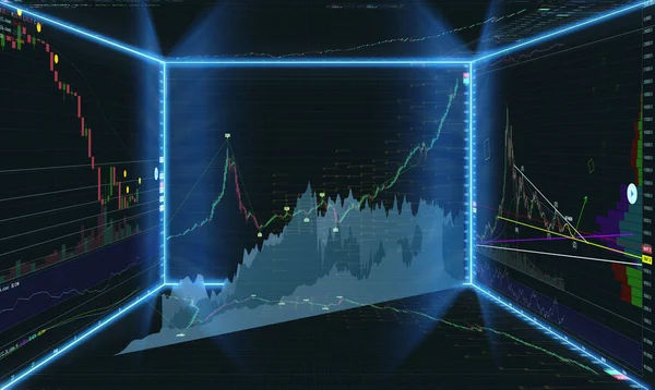 Gyertya Bot Graph Diagramra Tőzsdei Befektetések Kereskedelme Digitális Információs Képernyő — Stock Fotó