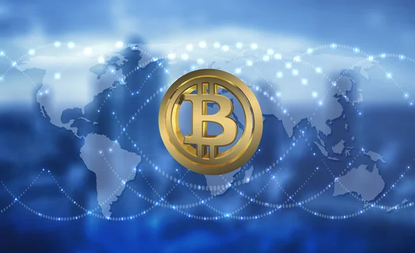 Bitcoin Exchange Aandelenmarkt Investeringen Concept Handel — Stockfoto