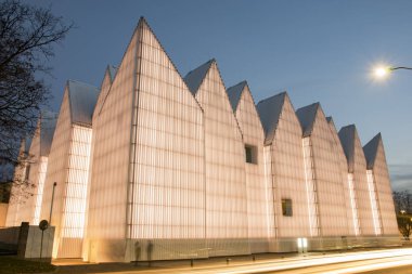 Szczecin, Polonya, 20 Ekim 2016: futuristik ofis Szczecin Filarmoni Binası