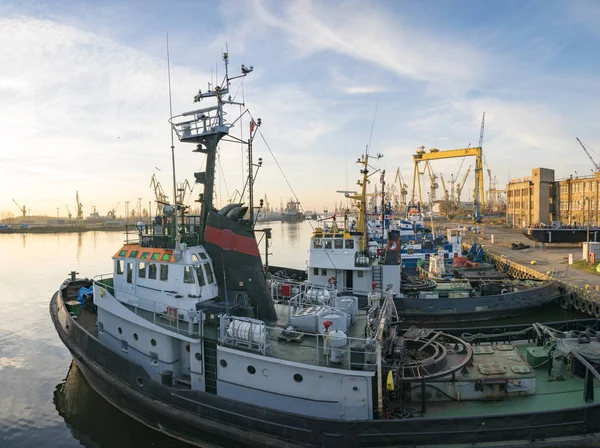 Reparera Varvet Och Kajen Szczecin Polen — Stockfoto