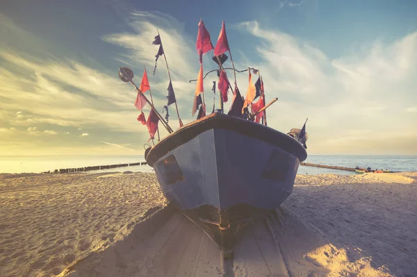 Vista Panorâmica Dos Barcos Pesca Costa Mar Báltico — Fotografia de Stock