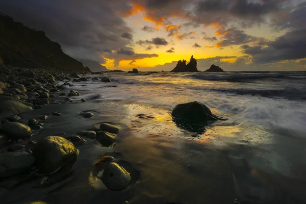 Vacker Utsikt Över Vackra Havet Landskap Solnedgång Över Atlantic Beach — Stockfoto