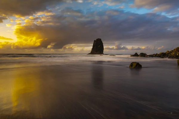 scenic view of sea landscape, ocean beach and rocks