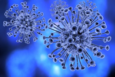 3D illüstrasyon soyut viral enfeksiyon