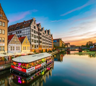 güzel binalar Gdansk tarihi bölümünün görünümünü