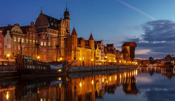 Paisaje Urbano Gdansk Polonia Por Noche —  Fotos de Stock