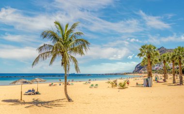 Sandy and beautiful Teresitas beach in Tenerife clipart