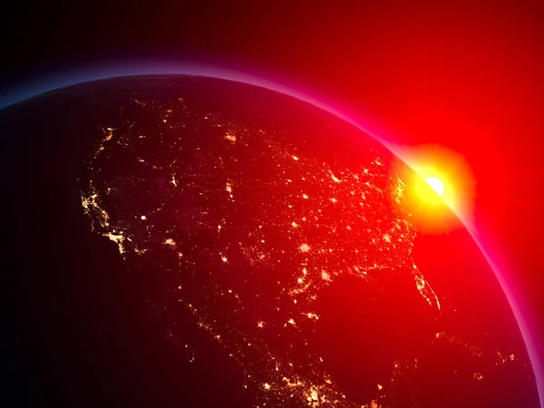 Avrupa Uzay Nasa Tarafından Döşenmiş Öğeleri Üzerinden Yükselen Güneş — Stok fotoğraf
